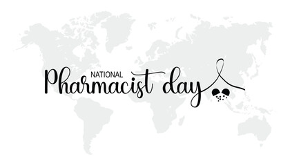 National Pharmacist Day observed each year during January. Healthcare Medical Awareness concept. Vector template for banner, greeting card, poster with background.