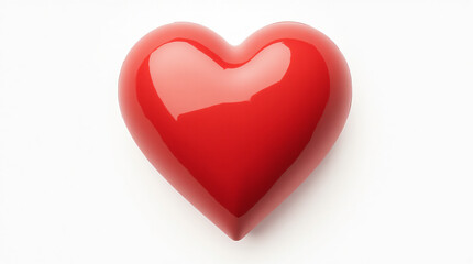 Fototapeta premium Minimalist Red Heart Design on White Background