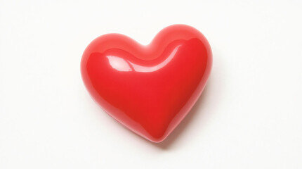 Obraz premium Minimalist Red Heart Design on White Background