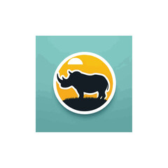Rhinoceros icon vector symbol design art illustration.
