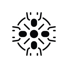 Black solid icon for connection