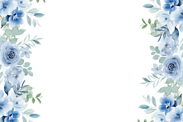 Watercolor flower frame background for wedding, birthday, card, background, invitation, wallpaper, sticker, decoration etc.