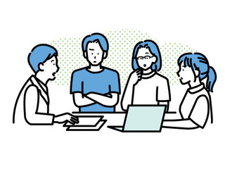 医療チームの会議のイラスト