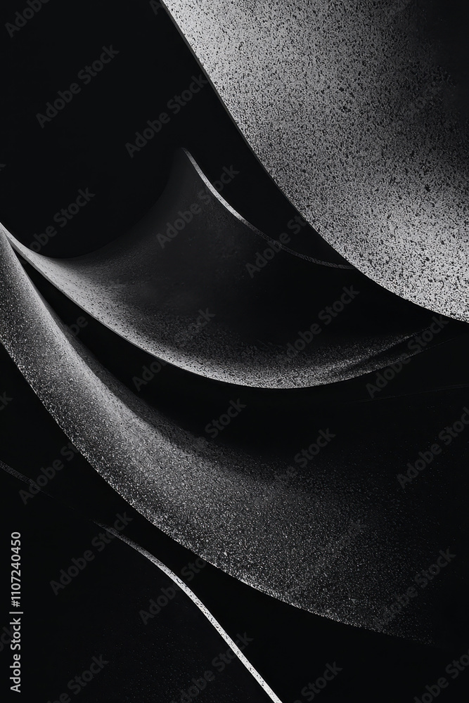 Poster elegant abstract design with curved textures and contrasting monochrome patterns for modern artistic