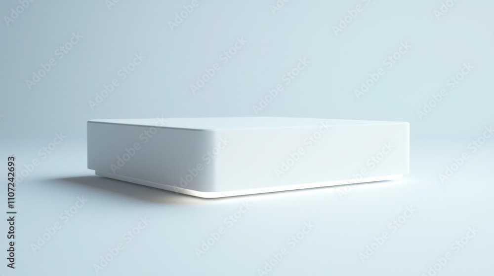 Poster product box on white background: a clean, white box with customizable design and logos, displayed in