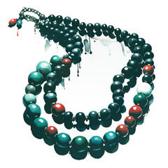 necklace of pearls watercolor illustration