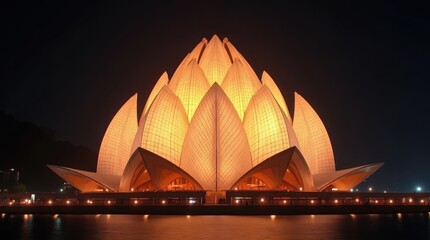 Glowing Lotus Temple Outline