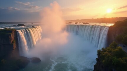 Fototapeta premium Radiant Victoria Falls Water Mist