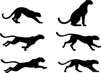 set of cheetah silhouette © Muflif