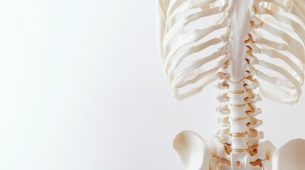 Fototapeta premium An abstract representation of a human skeletal system with highlighted joints against a white background, macro shot, Minimalist style
