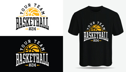 Basketball Sports t-shirt design. Basketball typography, t-shirt graphics, Basketball T shirt design vector illustration.