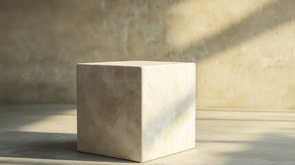 3d geometric cube podium for product placement