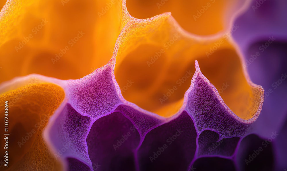 Poster explore the fascinating world of colorful organic structures in a mesmerizing abstract microscopic i