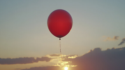 Visual Interpretation of Overconfidence as a Radiant Balloon Climbing High Before it Pops against a Backdrop of Fading Light