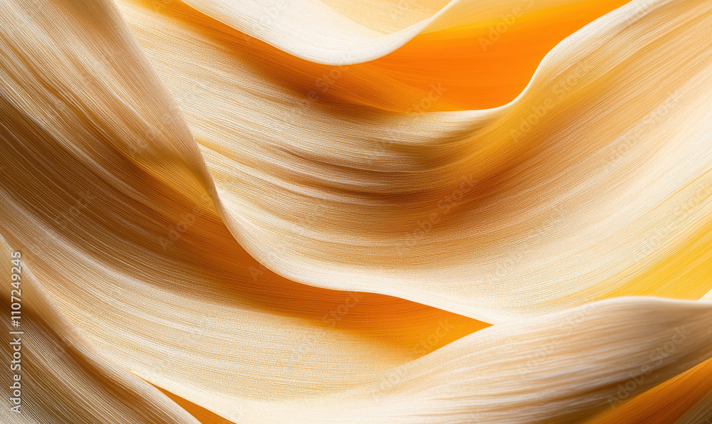 Poster elegant abstract waves with flowing creamy and orange textures for dynamic visual design and art aes
