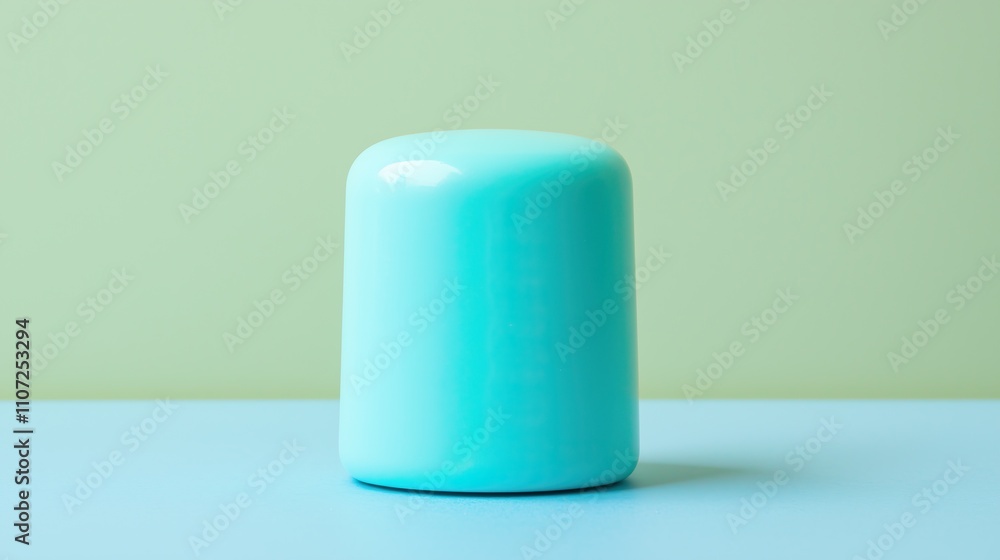 Poster teal object on pastel background modern and minimalist design