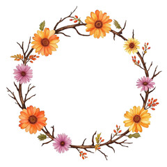 Obraz premium Beautiful flowers frame with transparent and high-quality background