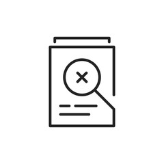 inconsistency of data in doc like thin line icon
