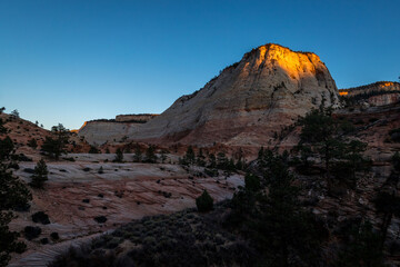 Majestic sunset over Zion National Park roads