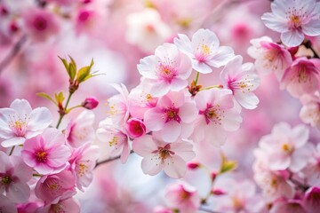 Fototapeta premium Stunning Cherry Blossom Flowers in Full Bloom Against a Pure White Background - Perfect for Spring Decor and Nature Lovers - Captivating Floral Photography