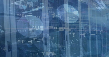 Image of financial data processing over computer servers