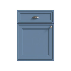 3d render of a blue kitchen facade, doors for kitchen cabinets, front view	
