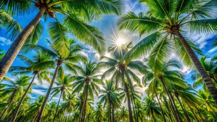 Vibrant Palm Tree Patterns in Nature: A Candid Photography Exploration of Tropical Landscapes and Coastal Vibes for Stock Image Enthusiasts