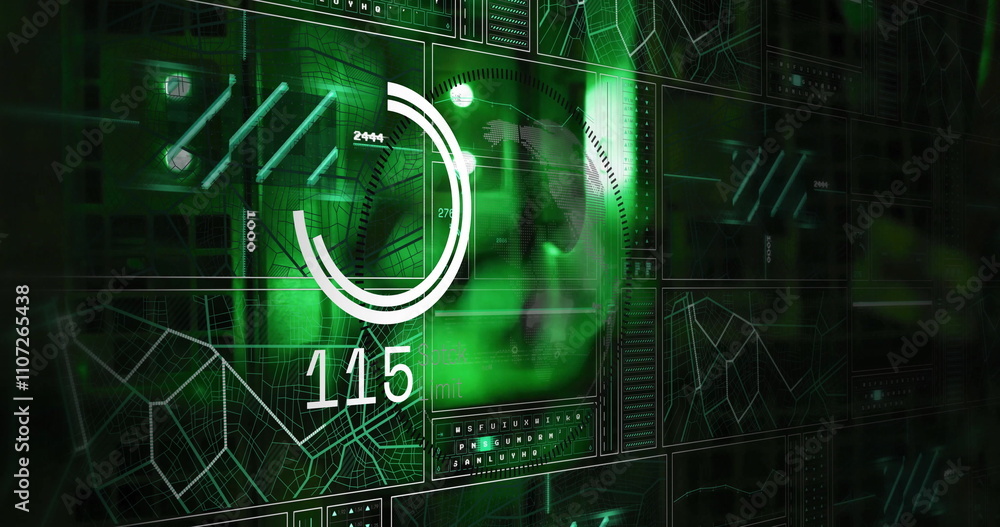 Poster image of digital data processing over computer servers