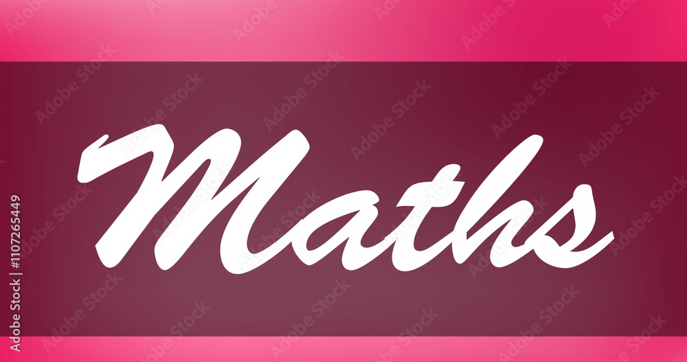 Poster image of maths text over striped background