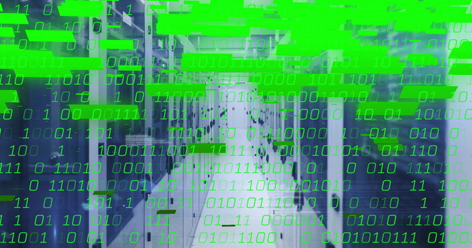 Image of binary coding digital data processing over computer servers