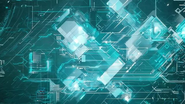Abstract Digital Technology Background with Blue and White Gradient