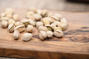 close up of a bunch of pistachios