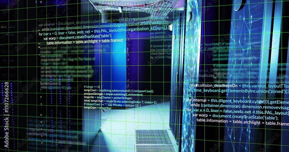 Poster image of digital data processing over computer servers