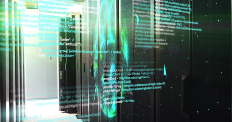 Image of digital data processing over computer servers