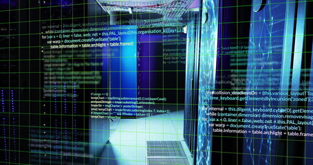 Image of digital data processing over computer servers