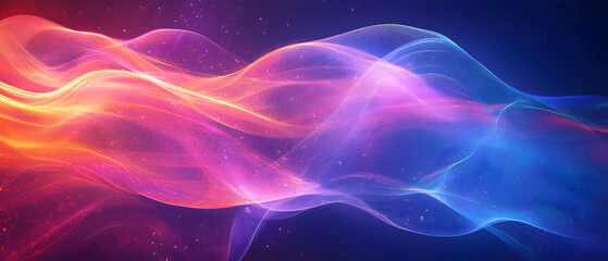 Obraz premium Abstract Colorful Waves, Vibrant Energy Flow, Digital Art Background