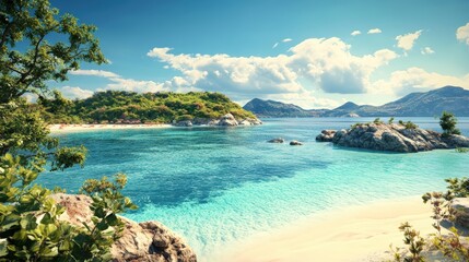 Serene Tropical Beach With Clear Blue Waters