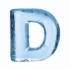 Elegant Ice Letter D Isolated on White Background