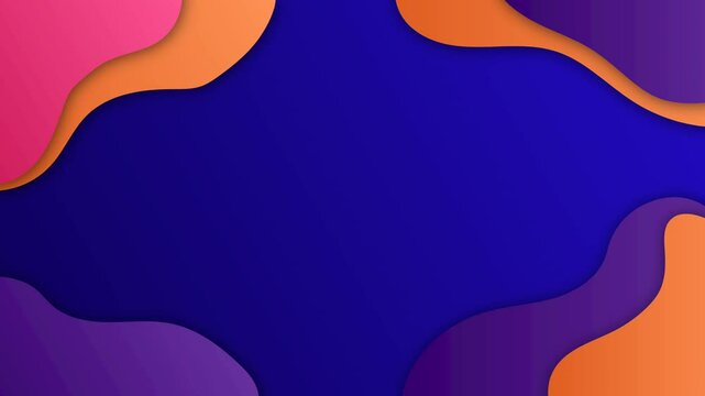 abstract background video in blue and orange gradient, vector video with animation of four corners approaching each other, news background video