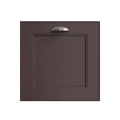 3d render of a small brown kitchen facade, doors for kitchen cabinets, front view	
