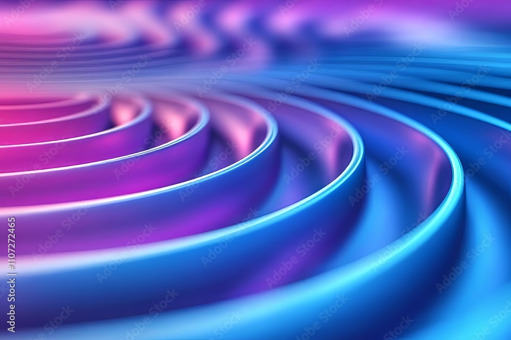 Poster dynamic waves of color create a mesmerizing pattern in a vibrant blue and purple landscape of curves