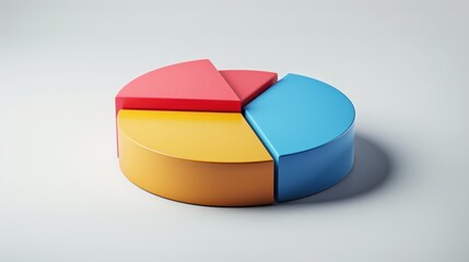 A colorful pie chart representing data segments in a 3D style.