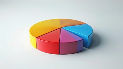 Obraz premium A colorful pie chart model representing data segments in a 3D design.