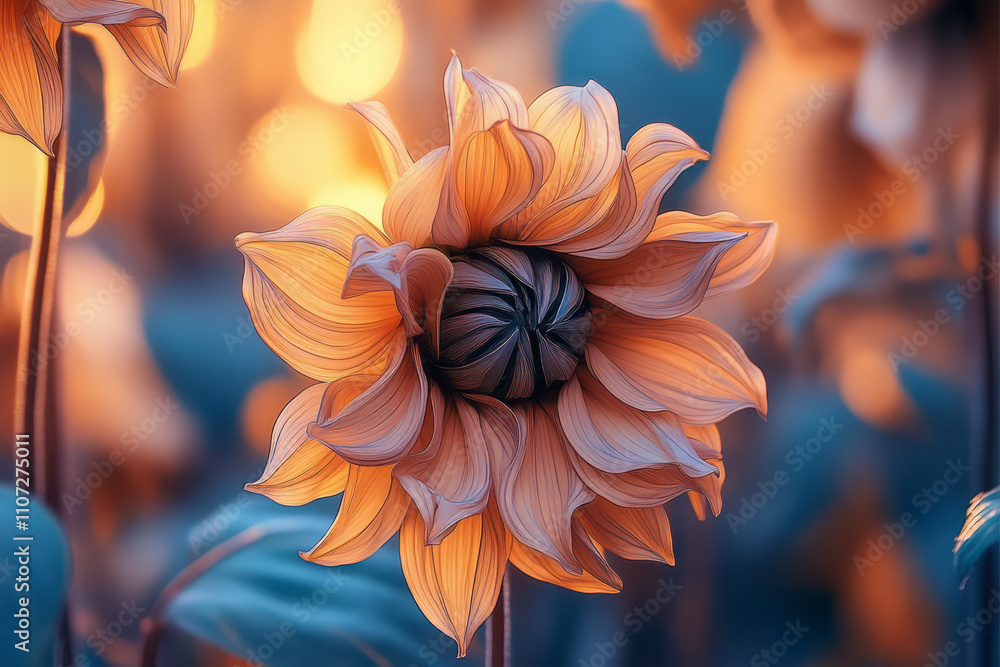 Poster a close up of a flower with a blury background