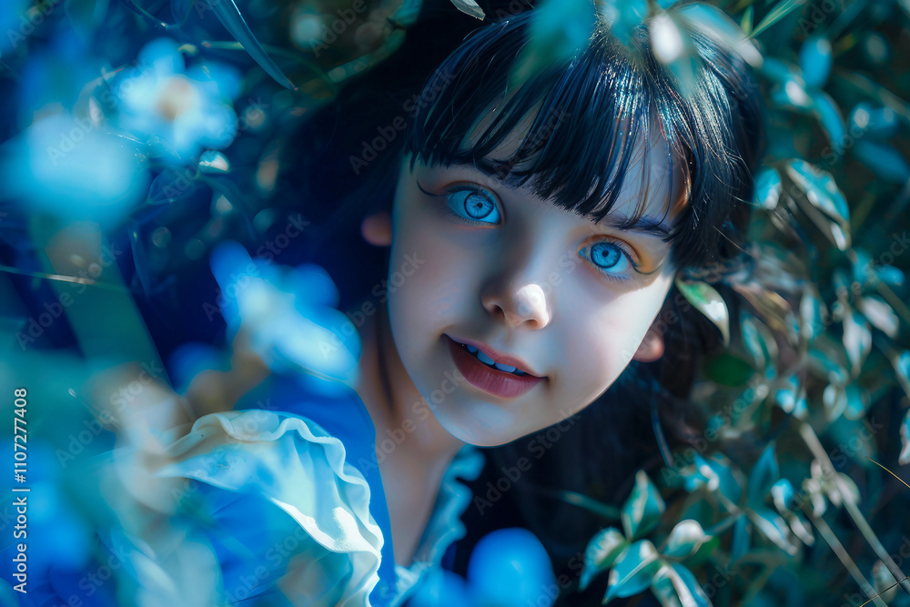 Poster moment of magic journey in wonderland created with generative ai technology