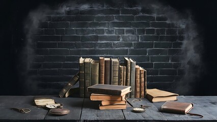 Dark grunge texture background - Black wall. Grunge table, black blackboard, abrasion wall.