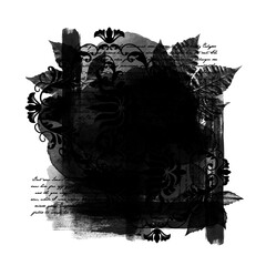 Artistic black summer, autumn mask. Basis element on white background universal use
