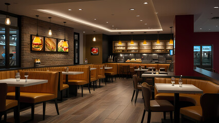 detailed interior view of a restaurant environment 