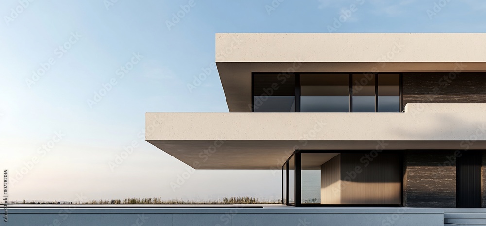 Poster Modern architectural design featuring a minimalist structure and clean lines.