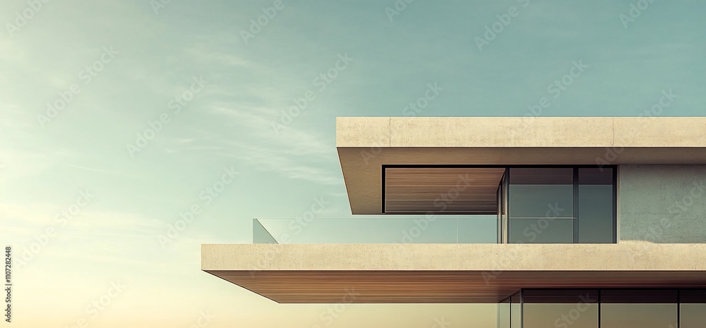 Poster Modern architectural design featuring sleek lines and minimalistic style.